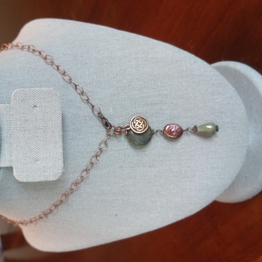 Jade & Copper Irish Celtic Necklace